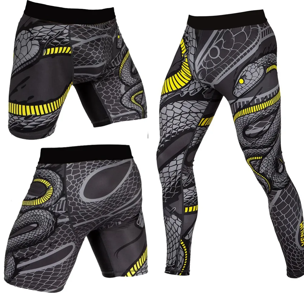 Snake Kick Boxing Mma Shorts Men mma Compression Pants Rashguard Boxe Thai Short Muay Crossfit Pant Fight Jerseys | Спорт и