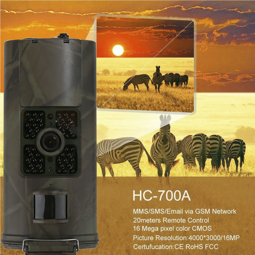 

HC-700A Hc700g HC 700M Hunting Camera 2G 3G GSM MMS SMS Photo Trap Trail Camera Night Vision Scout Wild Animal Camera Chasse