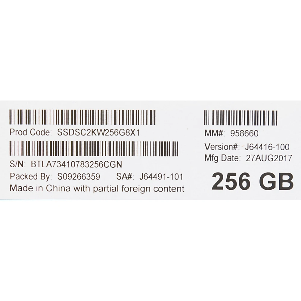 Накопитель SSD Intel Original SATA III 256Gb SSDSC2KW256G8X1 545s Series 2.5"