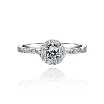 

Genuine Natural Diamond Rings In 18k White Gold Marriage Engagement Wedding Ring for Bride Romantic Diamond Ring