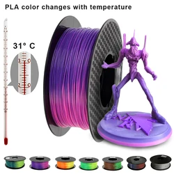 Filament dégradé de couleur avec température, imprimante 3D, plastique PLA, caméléon, matériau d'impression 3D, 1.75mm, 1kg/500g/250g 