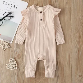 

0-18M Infant Toddler Baby Boy Girls Long Sleeve Romper Cotton Jumpsuit Clothes Outfits Warm Plain Baby Autumn Clothes