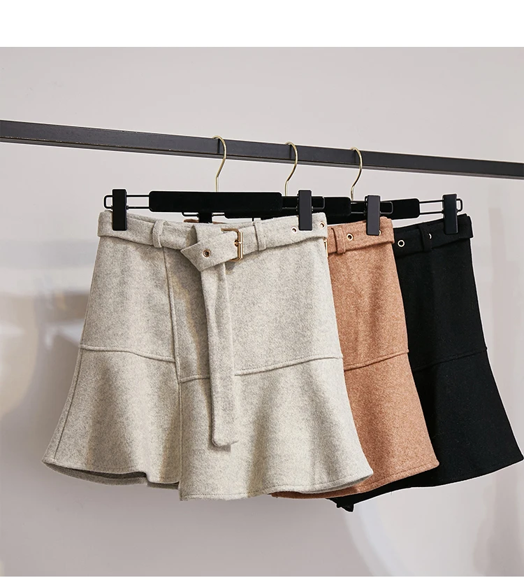 New Winter Pullover Sweater& Woolen Cloth Lantern Sleeve Knitted Top Irregular Skirt Suit With Belt Outfit Casaul Clothes