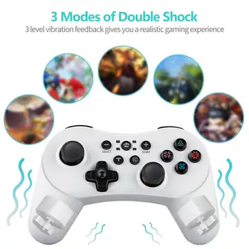 

Wireless Bluetooth Gamepad Dual Motor Vibration Wireless Controller Built-in 400mA Battery For Switch Pro