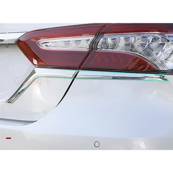 

For Toyota Camry 2018 2019 2020 Car Body Rear Back Fog Eyebrow Trim Light Lamp Frame Stick ABS Chrome Cover 2pcs