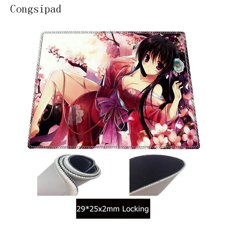  Congsipad Anime Girl Large Gaming Mouse Pad Gamer Locking Edge Keyboard Mouse Mat Gaming Grande Mou