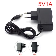 AC в DC 5V 1A 1000mA адаптер питания зарядное устройство ЕС вилка 100 V-240 V конвертер адаптер 5,5x2,1mm для светодиодной ленты CCTV камеры K18