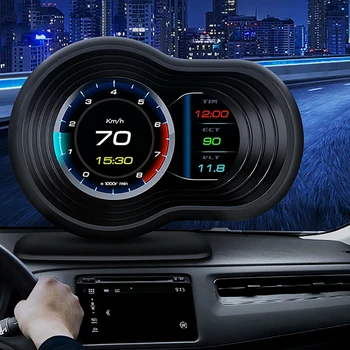 

Car HUD Head Up Display OBD+GPS HD System GPS Speeeter Projection Driving Car Speed Projector