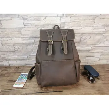 

2020 New First Layer Cowhide Shoulder Men's Bag Large Capacity Travel Backpack