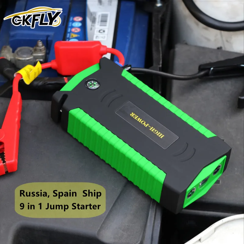 GKFLY 12V Car Battery Booster 16000mAh Car Jump Stater Starting Device Portable Power Bank Jumpstart for Petrol Diesel
