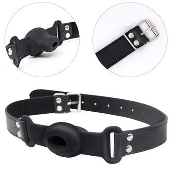 Erotic Toys Open Mouth Gag BDSM Bondage Silicone Mouth Gag Extender Ball Oral Fetish Slave Restraints Adult Lingerie For Couples 3