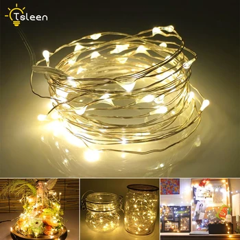 

Led Strings light 2M 3M 5M 10M 100led Silver Wire AA Battery Operated Christmas Wedding Party Decoration LED String Fairy Lights