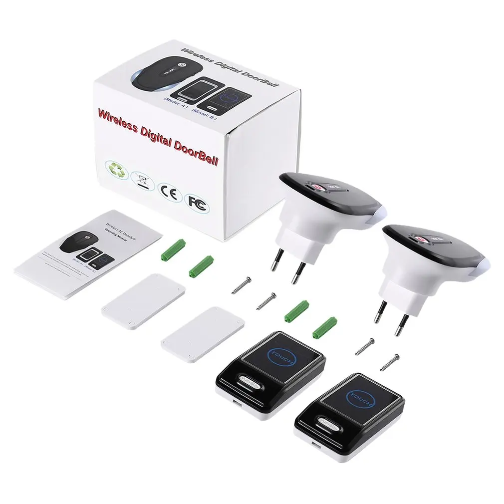 

Energy Saving one Touch Sensor Button Ultra-long Distance Control Optional Waterproof Transmitter Wireless Digital Doorbell