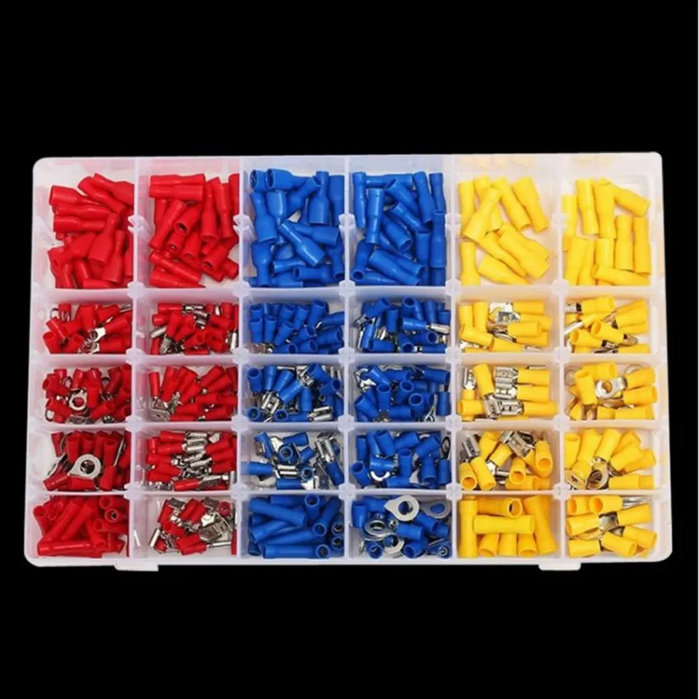 

480pcs Cold-press Terminal Set Wiring Boxed Combination Terminal Electrical Insulated Crimp Terminals Set
