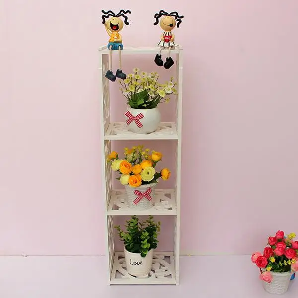 

Wood-plastic Board Three lattices Carved Overhead Living Room Office Kitchen Storage Organizer Display Shelf Rack Decoration