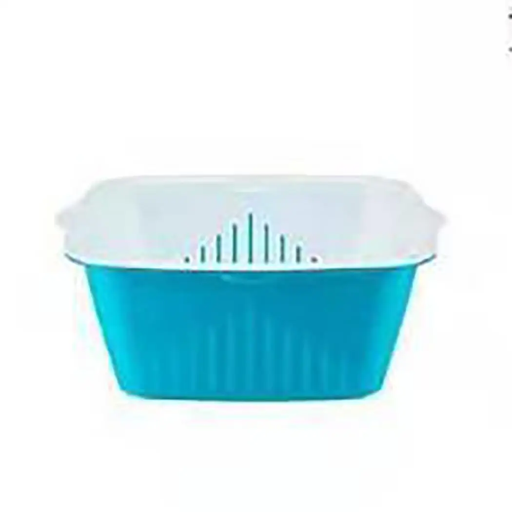 Durable Double Layer Home Kitchen Drain Basket Round Shape, Square Shape Multifunctional Washing Basket