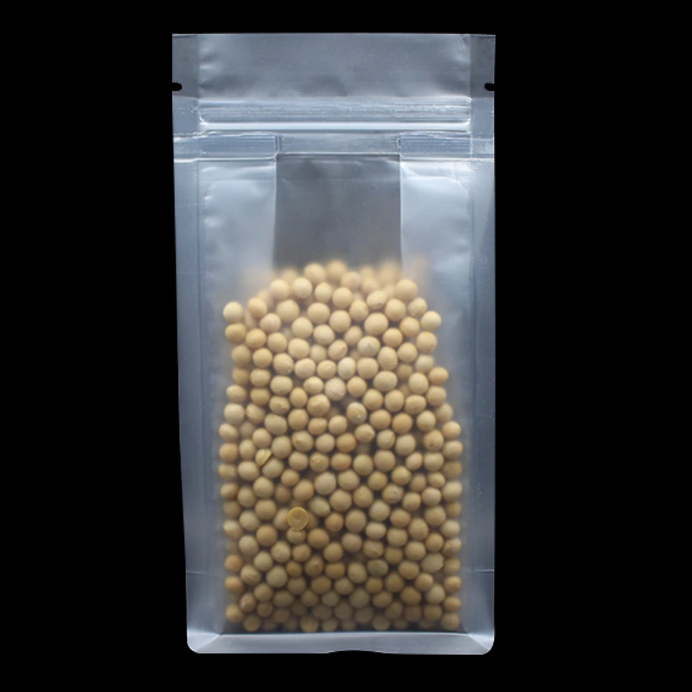 

400Pcs/Lot DHL Wholesale Zip Lock Clear Plastic Packing Bag Matte Transparent Stand Up Resealable Pouch Food Package Organ Bag
