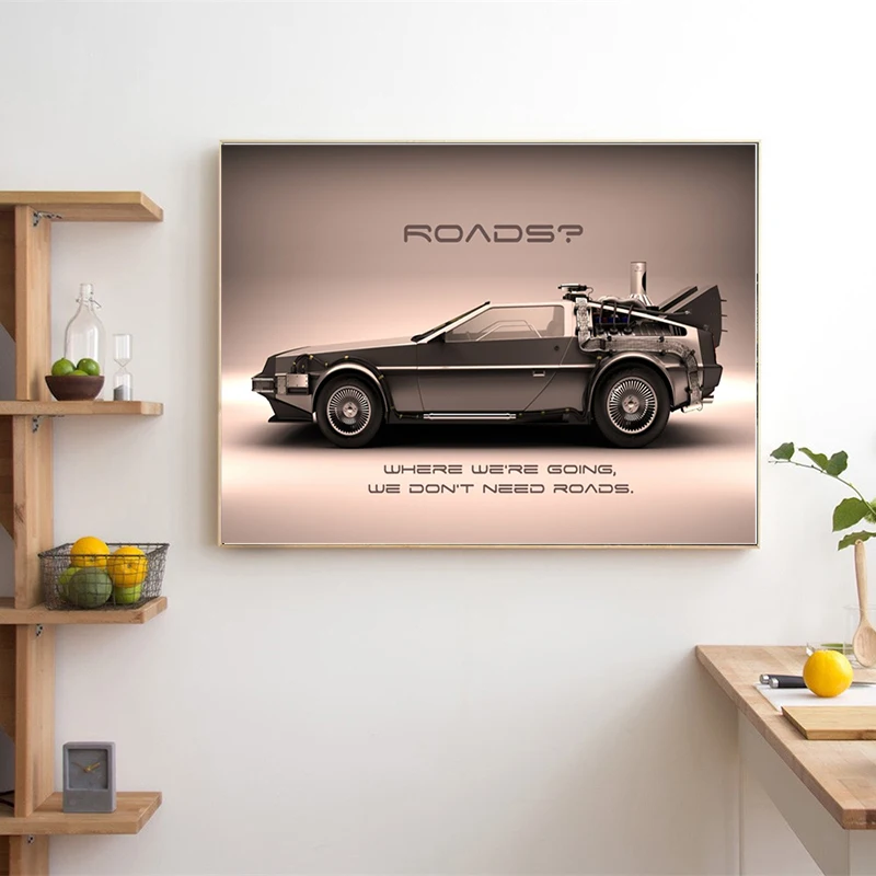 

Back Future DeLoreaner Car Movie Canvas Posters Prints Wall Art Painting Decorative Picture Living Room Home Decoration Artwork