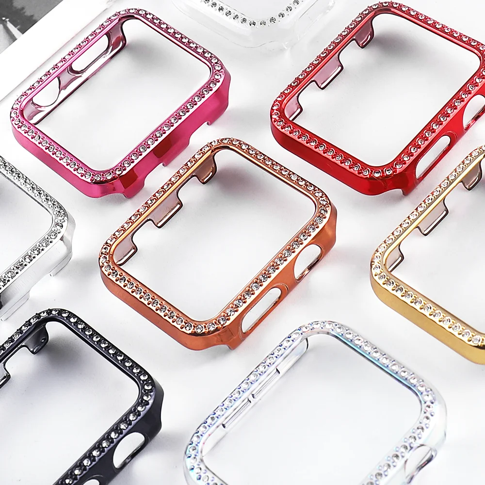 Diamond Bumper Protective Case for Apple Watch Cover Series 7 SE 65432 38MM 42MM For Iwatch 40mm 44mm Smart Bracelet Accessories