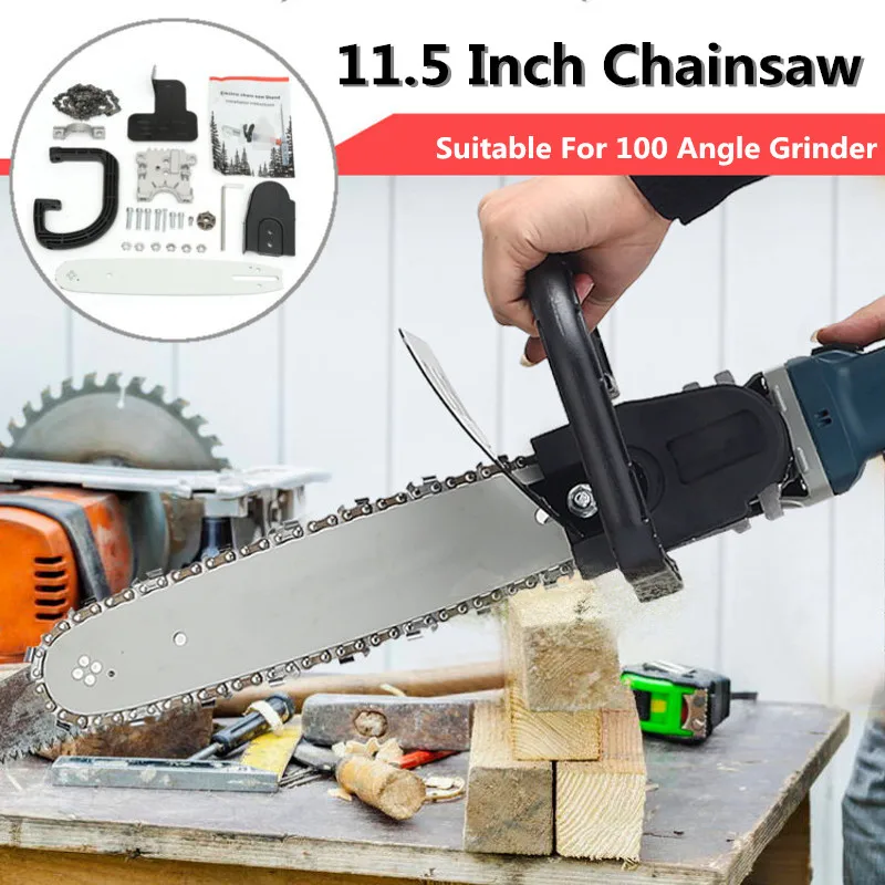 11.5 Inch DIY Electric Saw Chainsaw Bracket Changed Angle Grinder Into Chain Saw Woodworking Tool Woodworking Powers