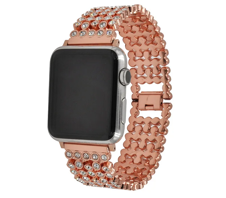 Ремешок для Apple Watch Deluxe Алмазный ремешок Apple Watch 5 4 3 2 1 ремешок 44 мм 40 мм Модный кристалл iwatch42мм/38 мм ремешок