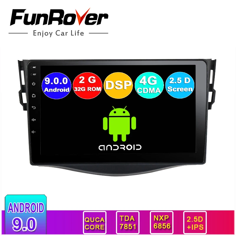 Top Funrover 4 Core 2.5D+IPS Car DVD GPS Navigation palyer Android 9.0 Car radio Player for toyota rav4 2007 2008 2009 2010 2011 dsp 0 Top Funrover 4 Core 2.5D+IPS Car DVD GPS Navigation palyer Android 9.0 Car radio Player for toyota rav4 2007 2008 2009 2010 2011 dsp 0