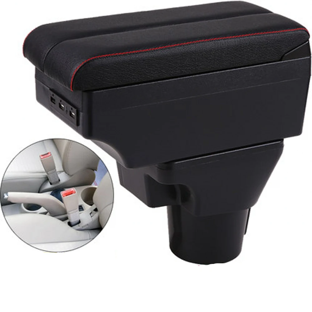 

For Kia Rio II Armrest Box Retrofit Parts Center Console Special Storage Space Car Elbow Rest with USB Cup Holder