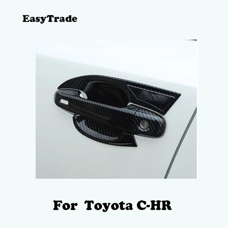 Автомобильный Стайлинг для Toyota CHR C-HR аксессуары углеродного волокна дверные ручки чаши Крышка, защита отделки Стикеры передней двери 6 шт