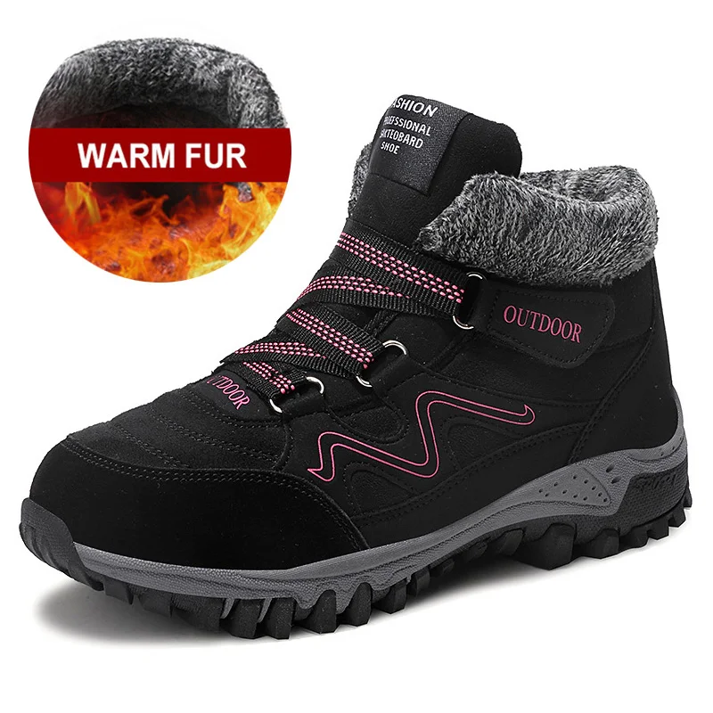 Зимние сапоги; плюшевые теплые женские ботильоны; зимние ботинки; женские ботинки; женская зимняя обувь; походная обувь; женская обувь; большие размеры 42