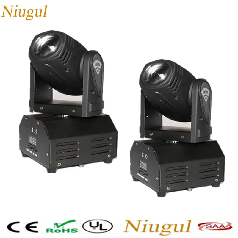 

2pcs/lot 10W Beam LED Moving Head Light /Mini DMX512 Beam Effects Spot Stage Lighting For DJ Party Nightclub/RGBW LED Spotlight