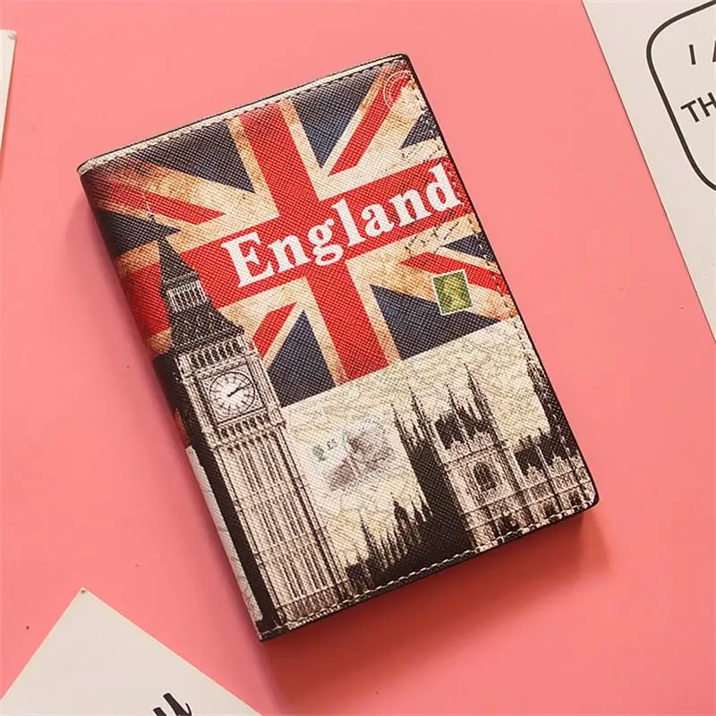 США Франция Флаг Великобритании чехол заграничного паспорта держатель из искусственной кожи с отделением для паспорта, с отделением для кредитных держатель для карт воздуха держатель билета Прямая - Цвет: England