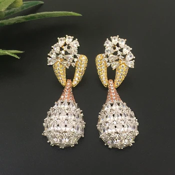 

Lanyika Fashion Jewelry Stylish Raindrop Earrings Full Micro inlay Micro Plated Banquet Popular Best Gift