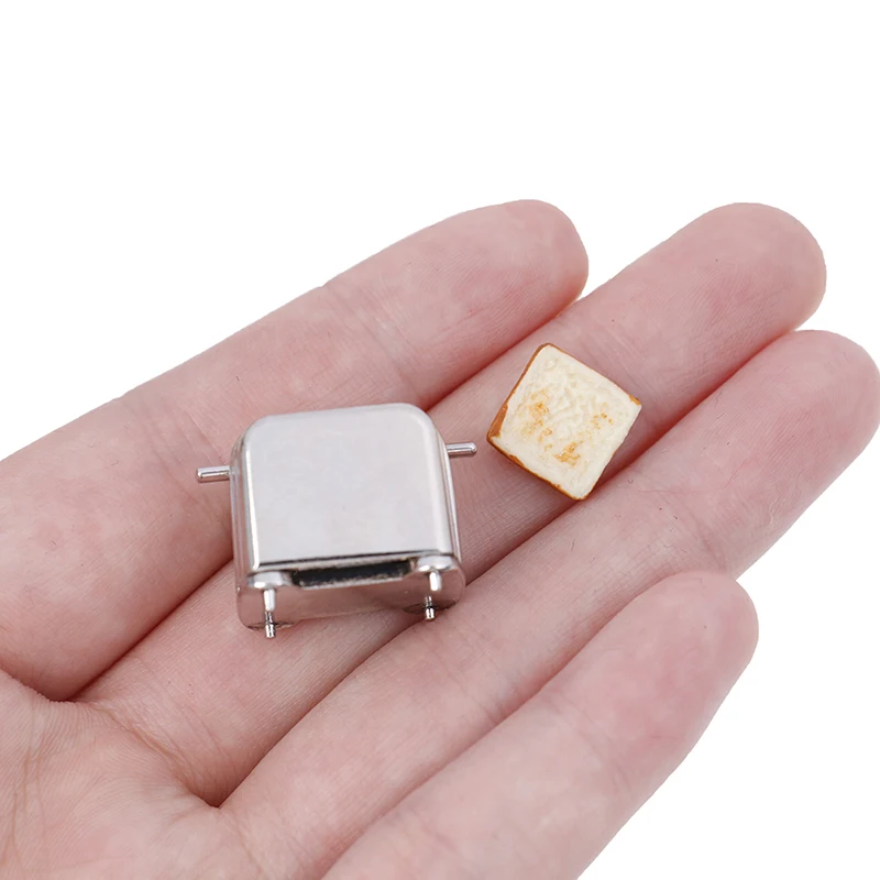 Miniature Dollhouse Bread Machine with Toast - 1/12 Scale Decorative Toaster Accessory