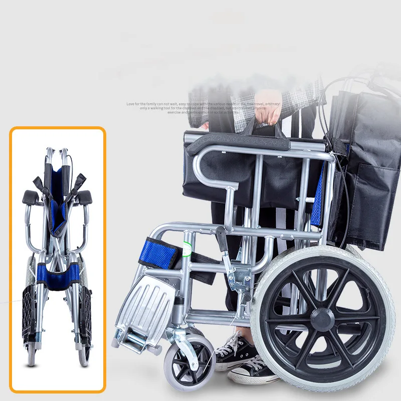 Handrail Folding Wheelchairs Old People Wheelchairs Disabled Children Multi-Function Portable silla de ruedas discapacitados