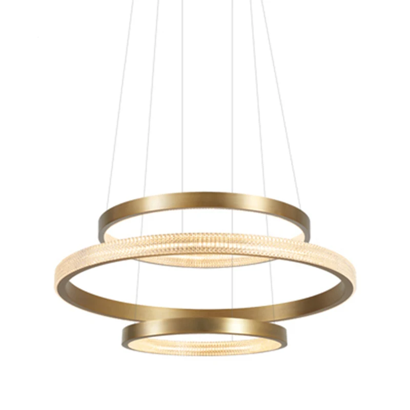 

A Living Room Atmosphere A Chandelier Northern Europe Minimalist Three Layers Design Annular Circle Bedroom Restaurant Lamp