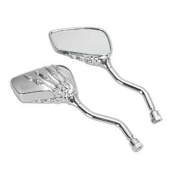 

Motorcycle Mirrors Chrome Rear View Mirrors with 10mm/8mm Adapter for Honda Kawasaki Suzuki Yamaha