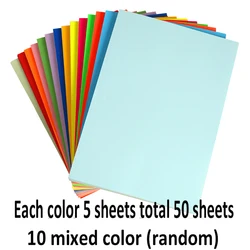 Vibrant A4 Self - Adhesive Sticker Paper - Multipurpose Colorful Label Sheets (20 or 50 Pack) (Mixed color 50)
