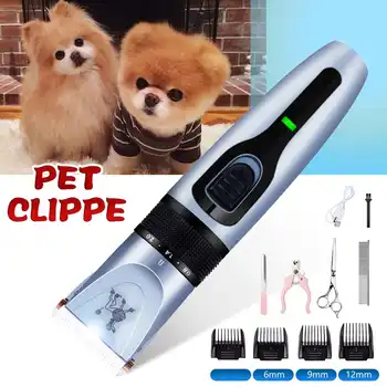 

110-240V 12W Rechargeable Pet Dog Cat Grooming Clippers Hair Trimmer Groomer Shaver Quiet Clipper Washable Hair Trimmer Kit
