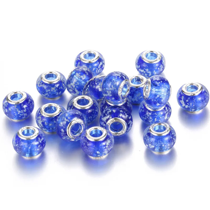 Beads European Big Hole Combo  Alloy Beads Large Hole Mixed - 10pcs Hole  Round Beads - Aliexpress