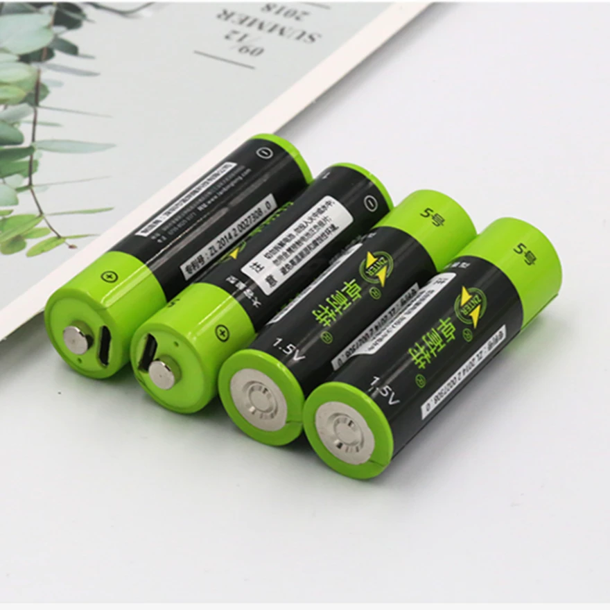 Перезаряжаемая литий полимерная батарея ZNTER 1 5 в AA 1700 мАч USB + Кабель Micro для