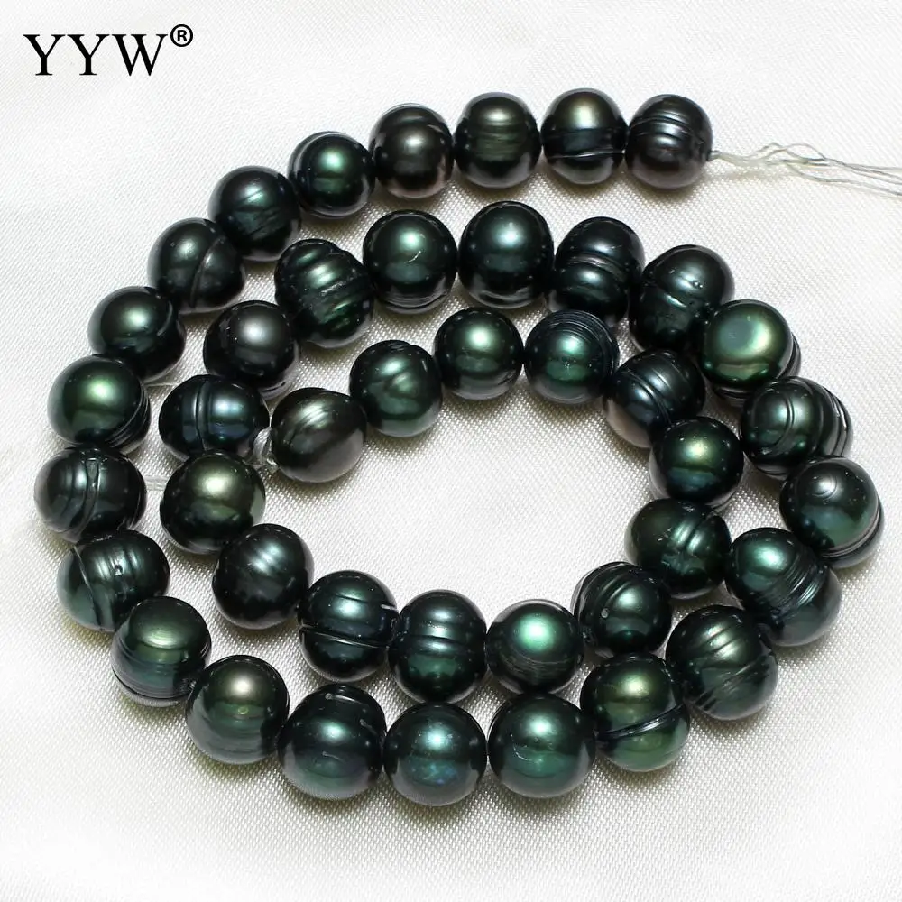 Natural Dark Green 10-11mm Loose Beads 15 Inch Potato Freshwater Pearl Beads For Make Jewelry Diy Bracelet Necklace Accessories