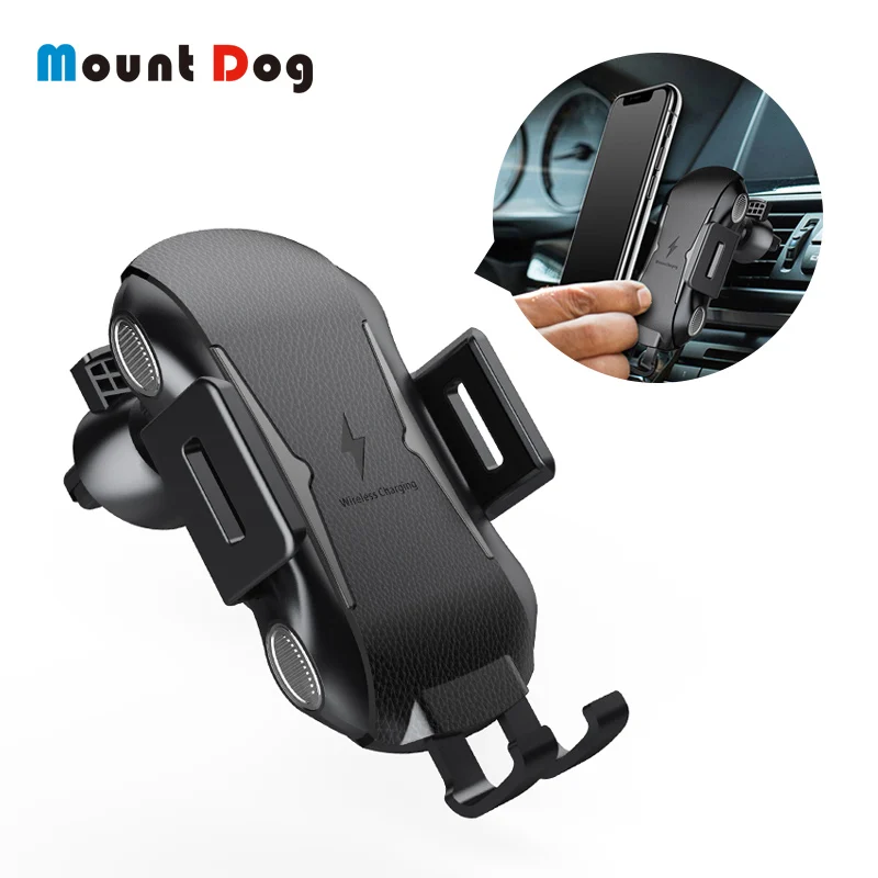 

MountDog Car Wireless Charger For iPhone XS Max XR X Samsung S10 S9 Car Phone Holder Intelligent Infrared Fast Wirless Charging