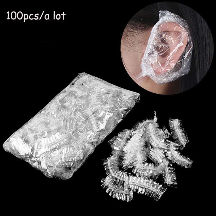 

200Pcs/Lot Disposable Waterproof Ear Cover Salon Dyeing Hair One-off Earmuffs Styling Tools Bath Shower Ear Protector Cover Caps