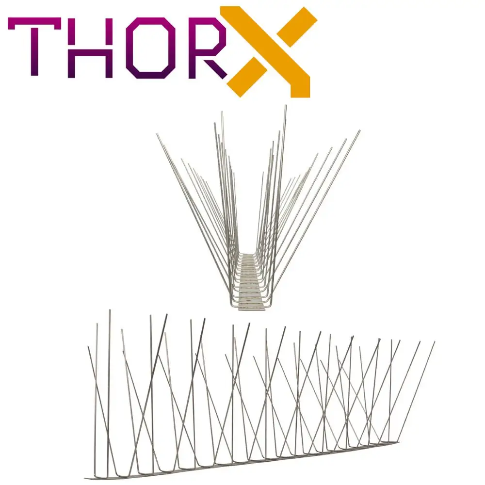 WL-04-TT 4 row seagull spikes on stainless steel base- high quality solution for bird control spikes