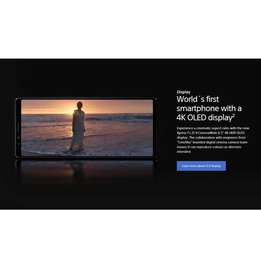 sony Xperia 1 6 ГБ 128 Гб мобильный телефон с двумя sim-картами J9110 6," 1644x3840 восьмиядерный смартфон Snapdragon 855 12 МП с тройной камерой