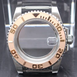 Men's 40mm Luxury Watch with Ceramic Bezel and Sapphire Glass for Miyota 8215 (Rose gold 3)