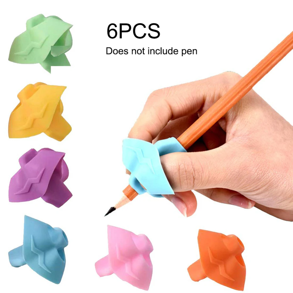 

Silicone Pen Holder Pencil Grips Handwriting Aid Grip Trainer Posture Correction Finger Grip Student Children Writing Tool 6pcs