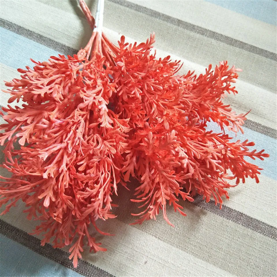 RUYI высокое качество, Мини красные рождественские искусственные растения для декора дома, свадьбы, ландшафтного моделирования, цветок, туман, трава, цветок