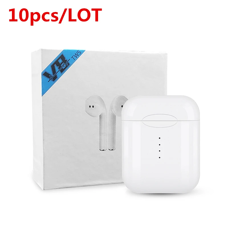 10 шт./лот V8 TWS Bluetooth 5,0 Беспроводные наушники сенсорные мини наушники с микрофоном для iPhone samsung Xiaomi huawei LG