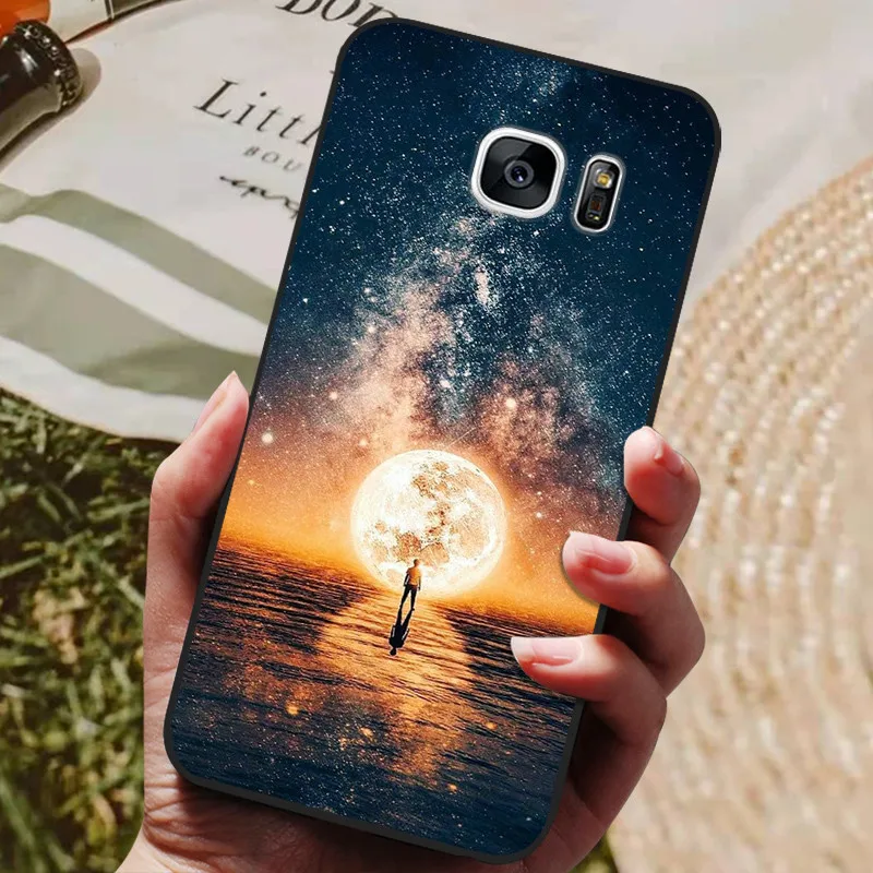 glass flip cover For Samsung Galaxy S7 Edge Silicone Case Cute Pattern Soft TPU Phone Cover For Samsung Galaxy S6 S7 S 7 Edge Back Cover Bumper phone carrying case Cases & Covers